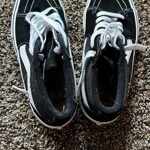 Mens Black and White High-Top Sneakers